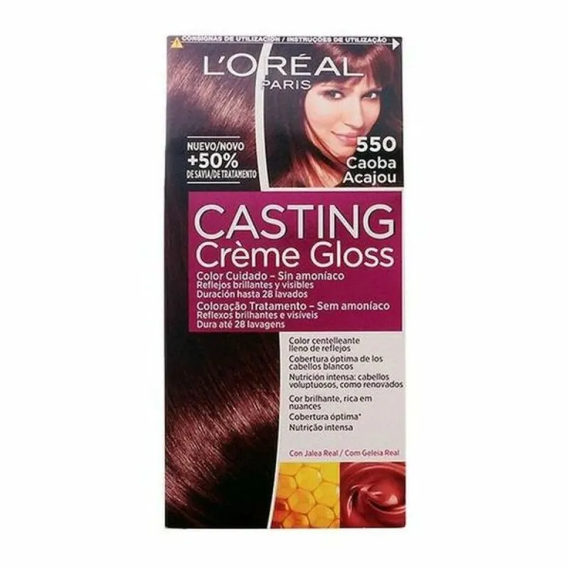 Dažai be amoniako L'Oreal Make Up Casting Creme Gloss Nº 550-Caoba 180 ml