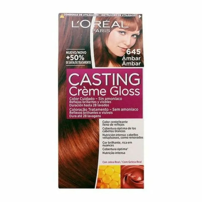 Dažai be amoniako L'Oreal Make Up Casting Creme Gloss Nº 645-Ambar 180 ml