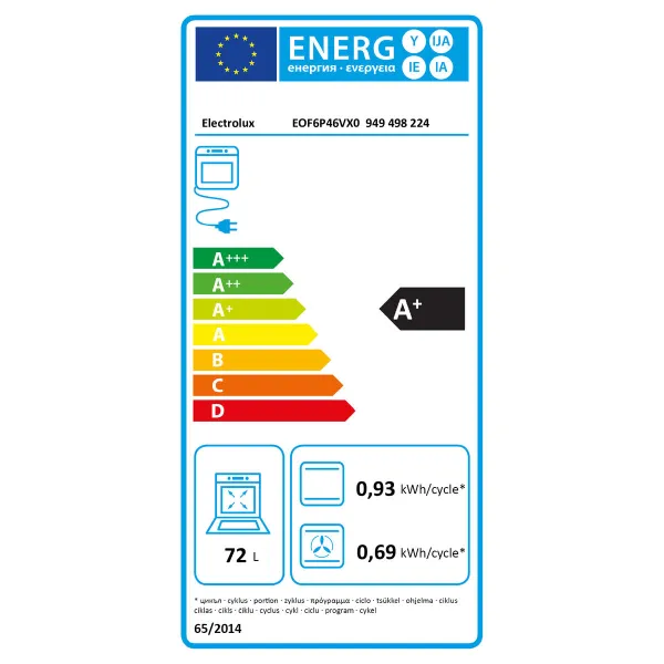 Cepeškrāsns Electrolux EOF6P46VX0 2300 W 72 L