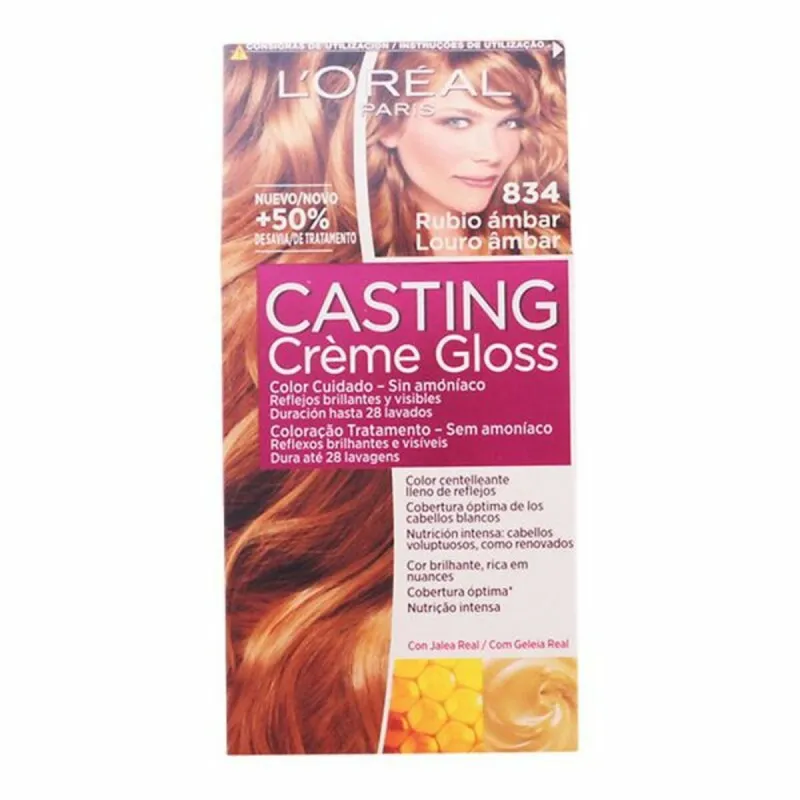 Krāsa bez Amonjaka L'Oreal Make Up Casting Creme Gloss Nº 834-Rubio Ambar 180 ml