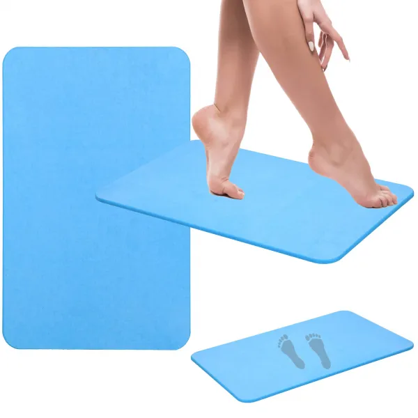 Диатомитовый коврик для ванной Springos HA1071, 60x40x0,9 см, противоскользящий, синий