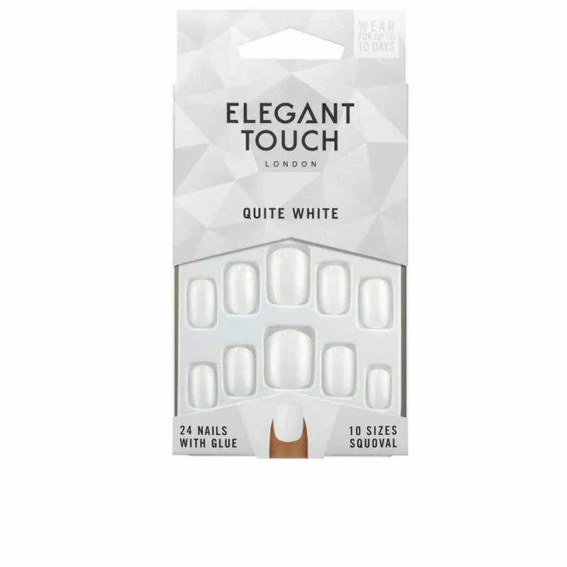 Искусственные ногти Elegant Touch Polished Colour закругленный Quite White 24 Предметы (48 uds)