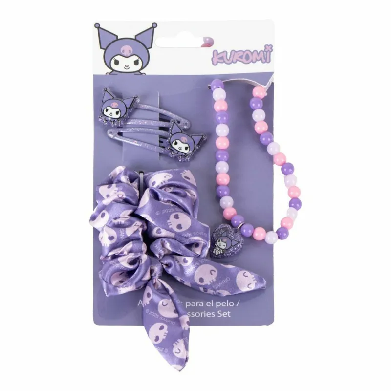 Plaukų papuošalai Hello Kitty Purpurinė 4 Dalys