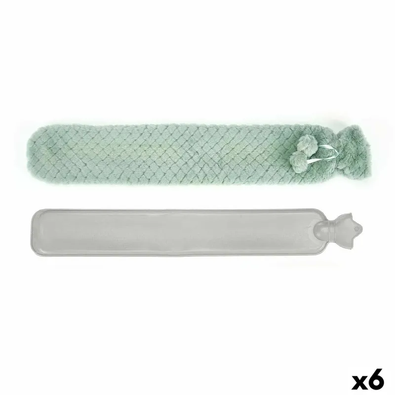 Hot Water Bottle Gift Decor Green Plastic 2 L (6 Units)
