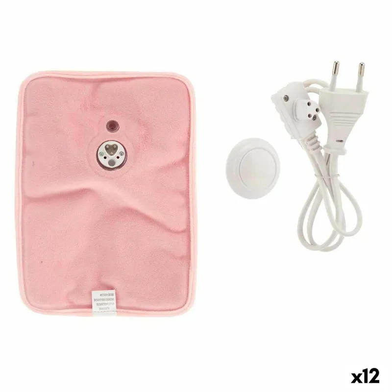 Electric Hot Water Bottle Gift Decor Pink Plastic 380 W Velvet Hands (12 Units)