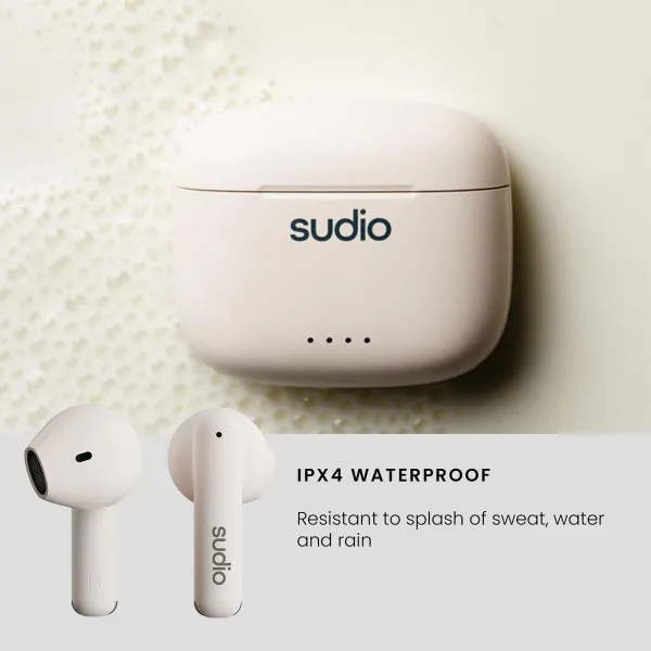 Bluetooth ausinės Sudio A1 True Wireless Balta