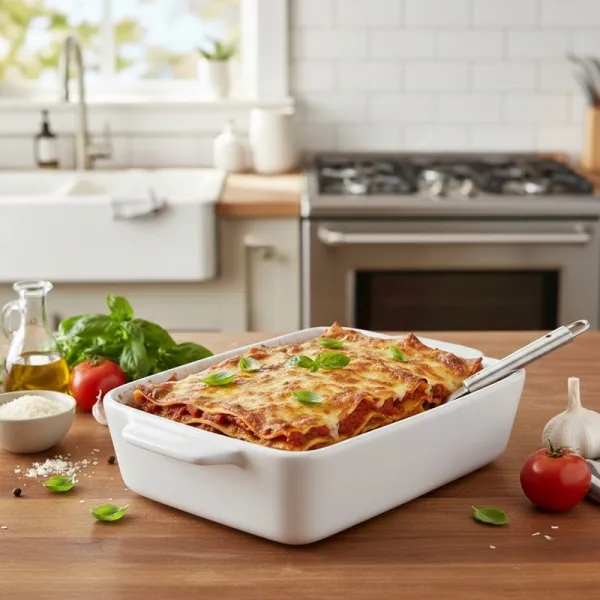 Alpina - Ceramic rectangular ovenproof dish 21.8x13.2x5 cm (white)