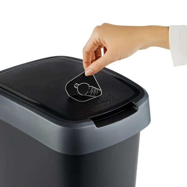 Waste bin Rotho Twist Silver Silver Plastic 10 L