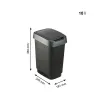 Waste bin Rotho Twist Silver Silver Plastic 10 L