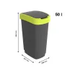 Waste bin Rotho Twist Lime Plastic 50 L