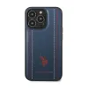 US Polo Assn Leather Stitch - Case for iPhone 14 Pro (Navy blue)