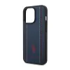 US Polo Assn Leather Stitch - Case for iPhone 14 Pro (Navy blue)