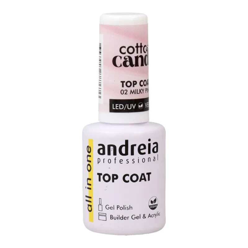 Žvakės kotas Andreia Cotton Candy Top Coat Nº 02 Milky Pink 10,5 ml