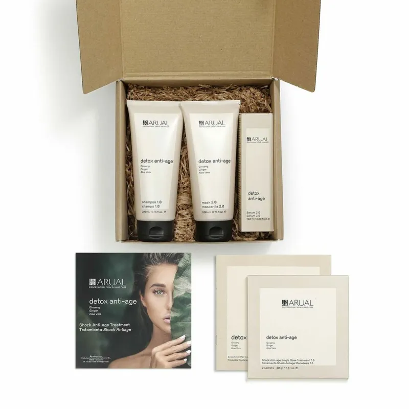 Plaukų atstatymo gydymas Detox Anti-Age Arual 4 Dalys