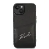 Karl Lagerfeld Signature Logo Cardslot - Case for iPhone 14 Plus (Black)
