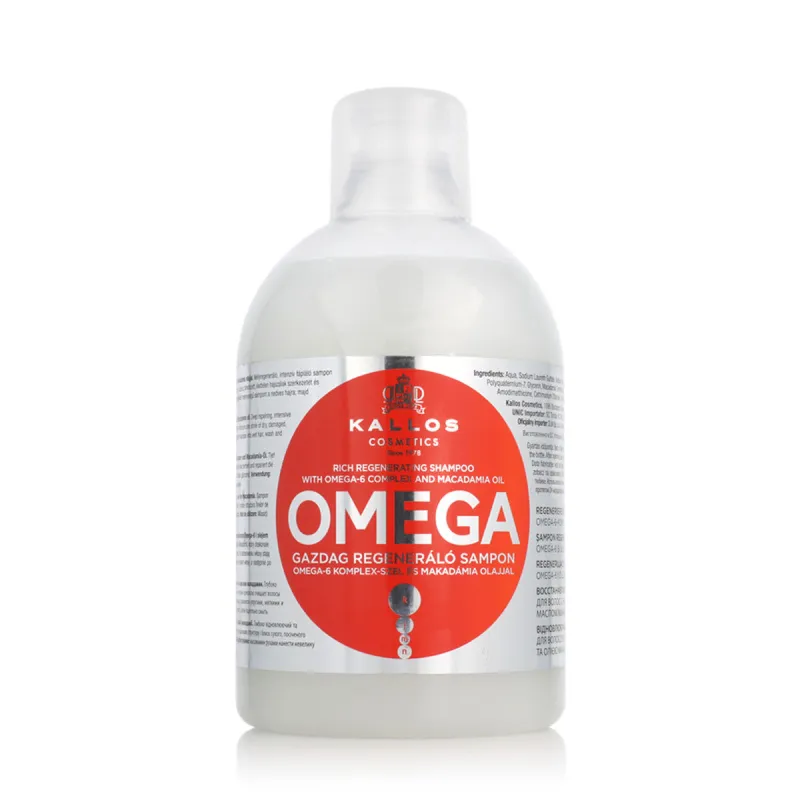 Shampoo Kallos Cosmetics With Omega-6 Complex 1 L Kukka-aiheinen