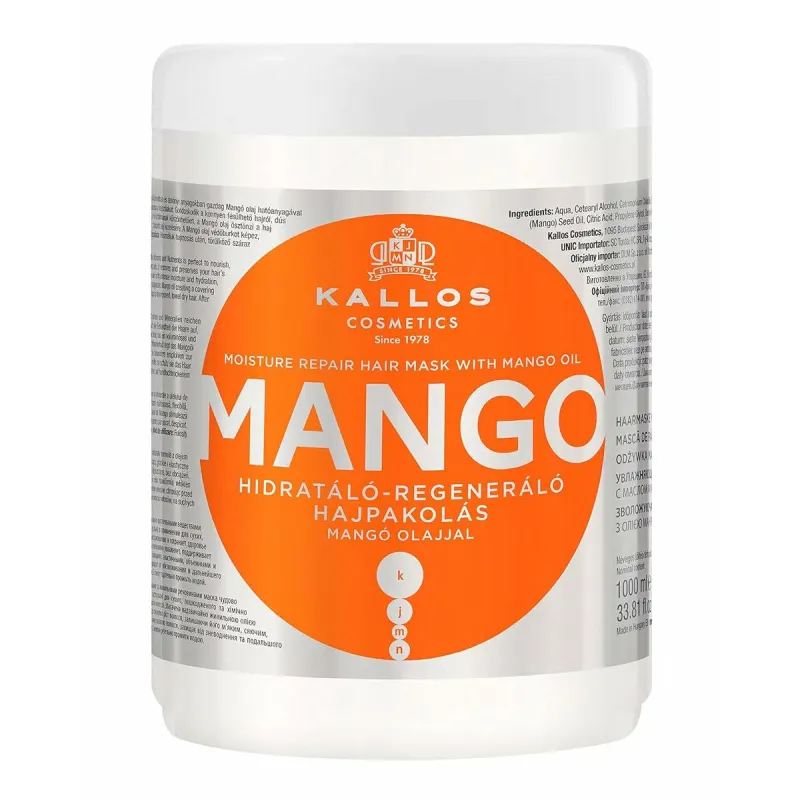 Atkuriamoji plaukų kaukė Kallos Cosmetics Mango 1 L