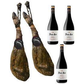 Ham Shoulder Linaje Negro 3,5 kg x 2 Bottle of red wine 750 ml x 3 Monte Real