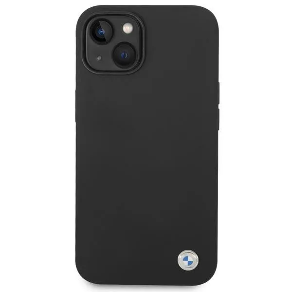 BMW Liquid Silicone Case Metal Logo for iPhone 14 (Black)