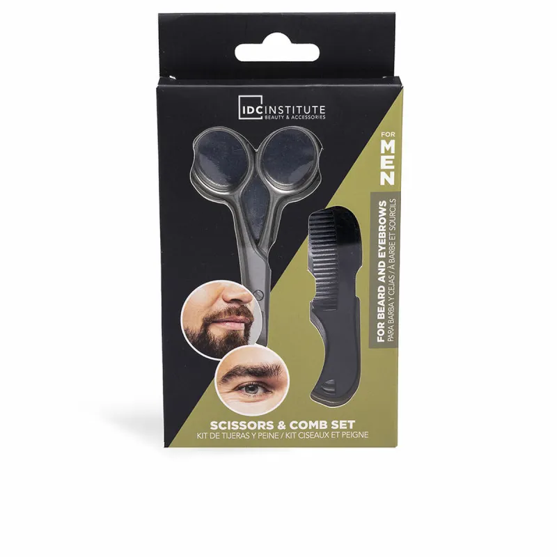 Barzdos priežiūros rinkinys IDC Institute SCISSORS & COMB 2 Dalys
