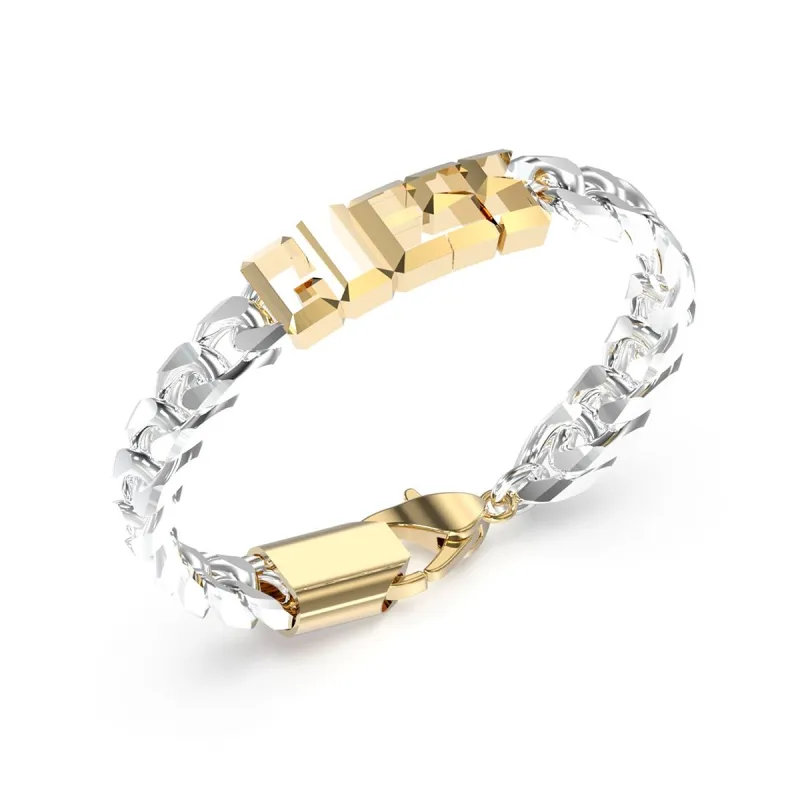 Vyriškos apyrankės Guess JUXB03205JWYGSTS Metalinis Sidabras Auksinis