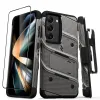ZIZO BOLT Series - Armoured case for Samsung Galaxy S23 with 9H glass for screen + holder with stand (Grey)