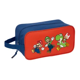 Дорожная сумка для обуви Super Mario Mamma mia Красный Тёмно Синий 29 x 15 x 14 cm