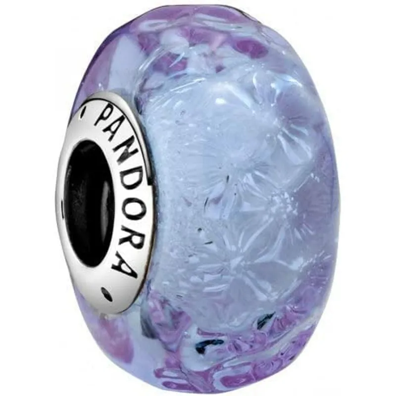 Moteriški karoliukai Pandora WAVY LAVENDER MURANO GLASS