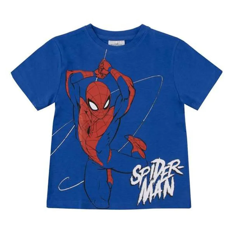Krekls ar Īsām Piedurknēm Bērniem Spider-Man Zils
