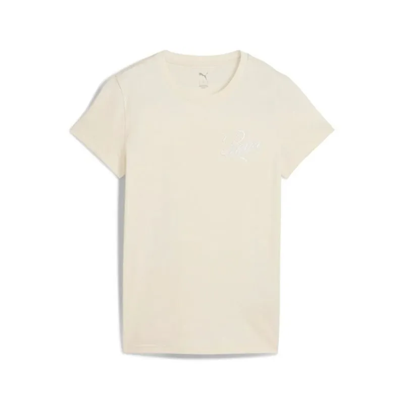 Sieviešu Krekls ar Īsām Piedurknēm Puma Essentials Script Bēšs