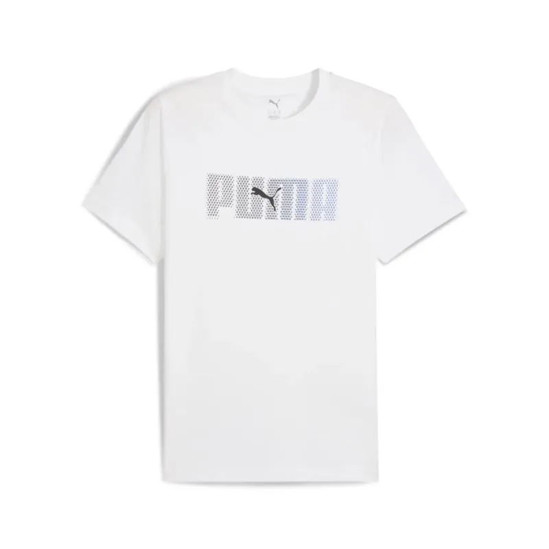 Vīriešu Krekls ar Īsām Piedurknēm Puma Essentials Logo Lab Balts