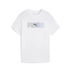 Laste Lühikeste varrukatega T-särk Puma Essentials Logo Lab B Valge