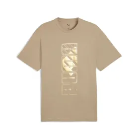 Lühikeste varrukatega T-särk, meeste Puma Maximal Metallic Relaxed Helepruun