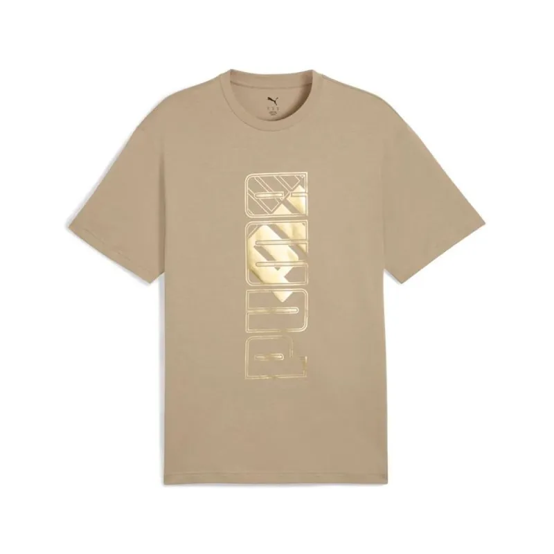 Lühikeste varrukatega T-särk, meeste Puma Maximal Metallic Relaxed Helepruun