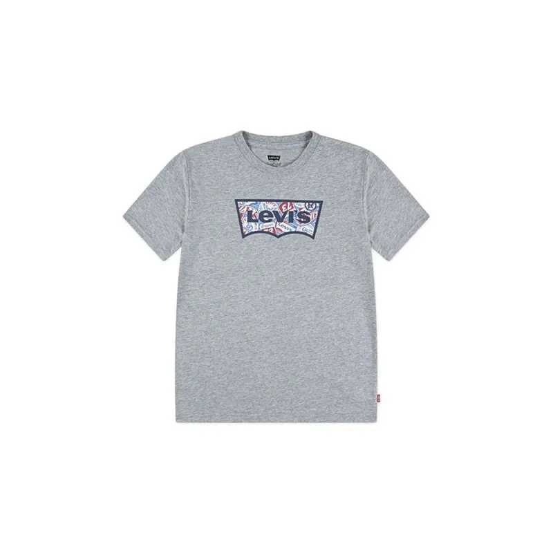 Krekls ar Īsām Piedurknēm Bērniem Levi's Lvb On The Road Batwing Gaiši pelēks