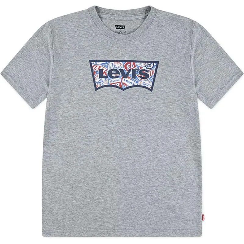 Krekls ar Īsām Piedurknēm Bērniem Levi's Lvb On The Road Batwing Gaiši pelēks