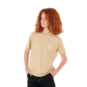 Laste Lühikeste varrukatega T-särk Rip Curl Stapler Tee Beež