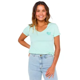 Lühikeste varrukatega T-särk, naiste Rip Curl Heart V Neck Tee Taevasinine