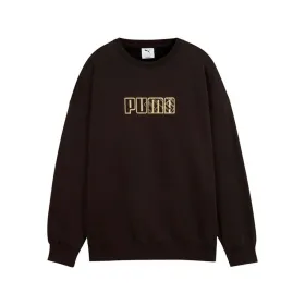 Naisten huputon collegepaita Puma Maximal Metallic Oversized Crew FL Musta