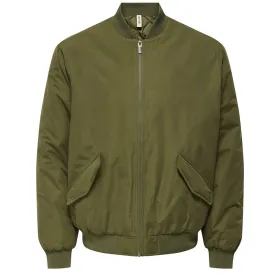 Takki Only & Sons Onsrussel Padded Bomber Oliivi