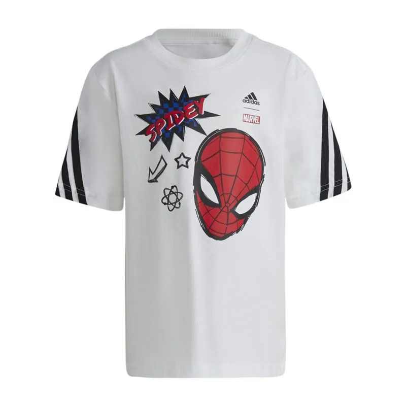 Laste Lühikeste varrukatega T-särk Adidas Marvel Spider-Man Valge