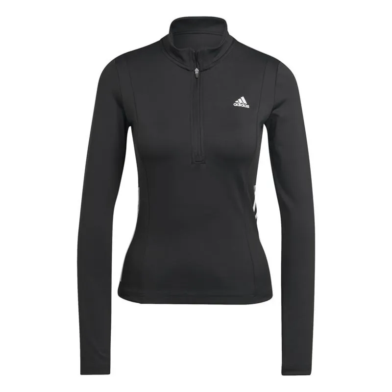 Sieviešu Krekls ar Garām Piedurknēm Adidas Hyperglam 1/4-Zip Melns