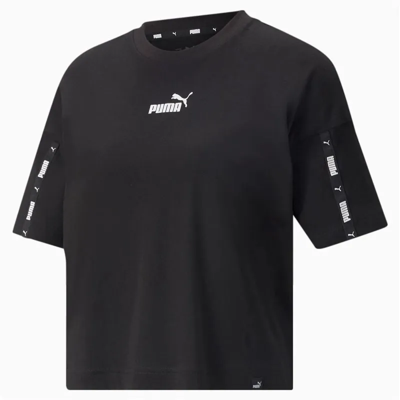 Sieviešu Krekls ar Īsām Piedurknēm Puma Power Tape Crop W Melns