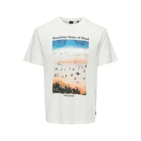 Miesten T-paita Only & Sons Onskolton Reg Beach Valkoinen