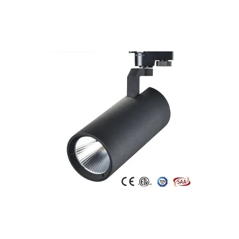 35 W 3500 lm 3500 K 3 fazių COB LED bėginis šviestuvas, juodas