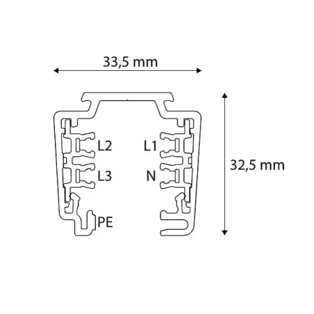 Трехфазный шинопровод освещения UNIPRO T33B