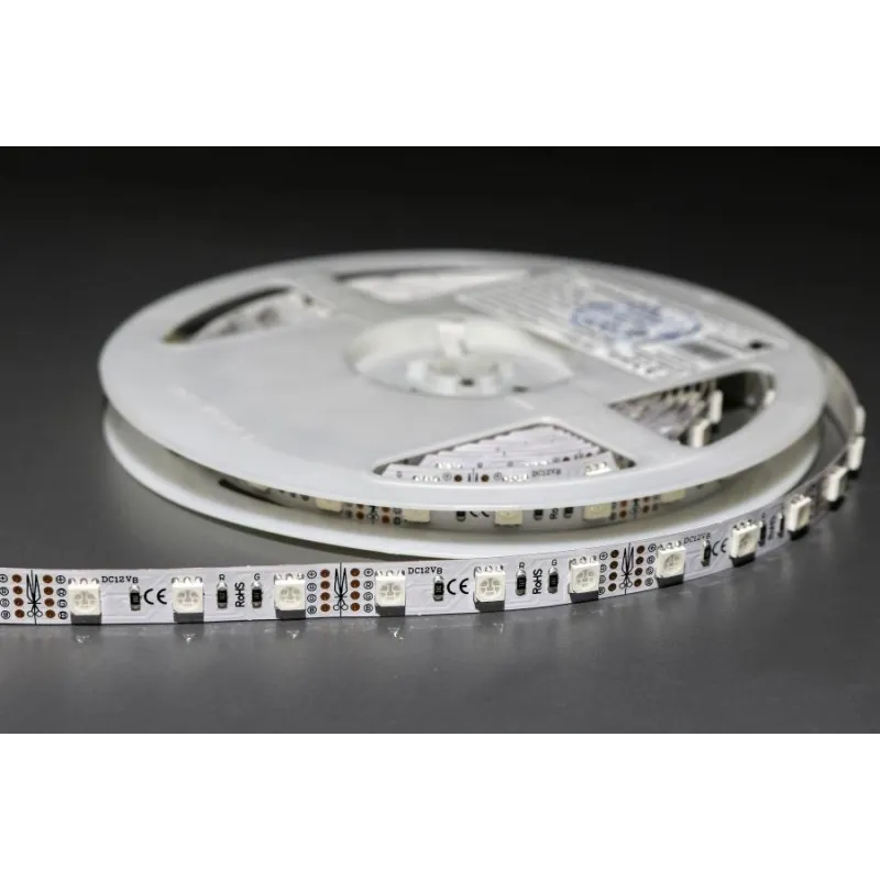 Professional LED strip 14.4W/m, 24V, 60LED 5050, RGB, IP33