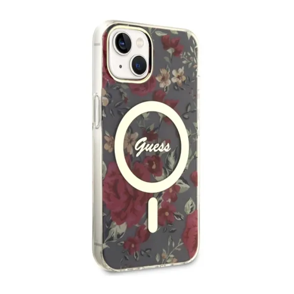 Guess Flower MagSafe - Case for iPhone 14 (Green)