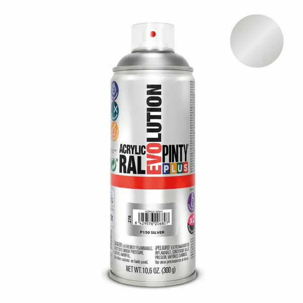 Smidzināma krāsa Pintyplus Evolution P150 400 ml Sudrabains