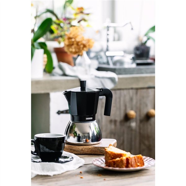 Italian Coffee Pot BRA INOX BLACK 3T Black